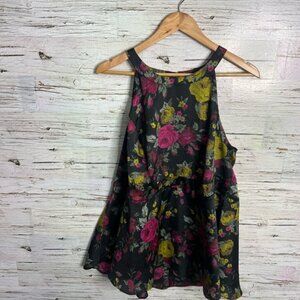 Torrid Floral Tank Top - Black, Pink, Yellow